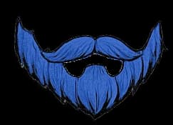 Barba mostacho azul