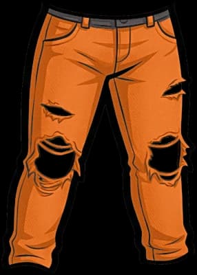 Vaquero roto naranja