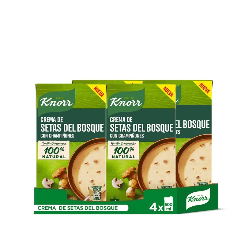 Crema de setas Knorr, pack de 4, compra recurrente.