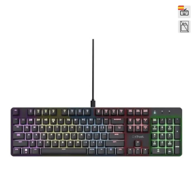 Teclado Mecánico Gaming Trust GXT 871 Zora RGB USB Español Negro