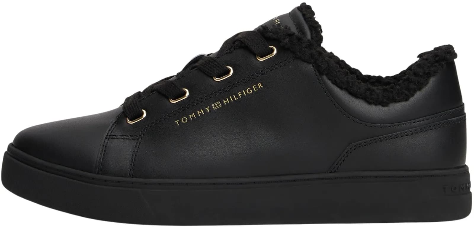 Zapatillas Tommy Hilfiger Cupsole Mujer Casual Borreguito Negro (varias tallas)