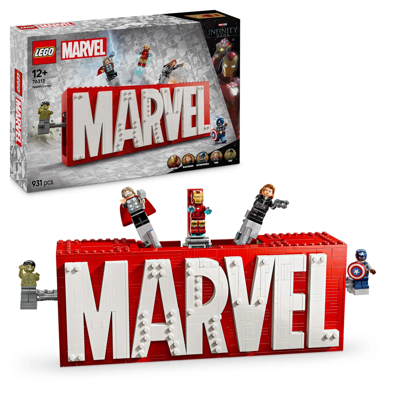 LEGO Marvel: Set Logotipo y Minifiguras