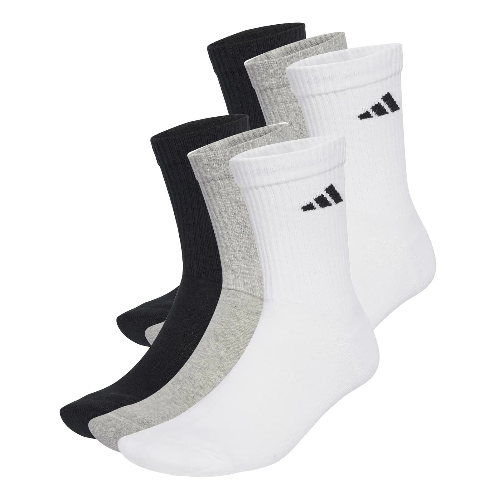 Pack 6 pares calcetines adidas CUSHIONED CREW Unisex 3-4 Años