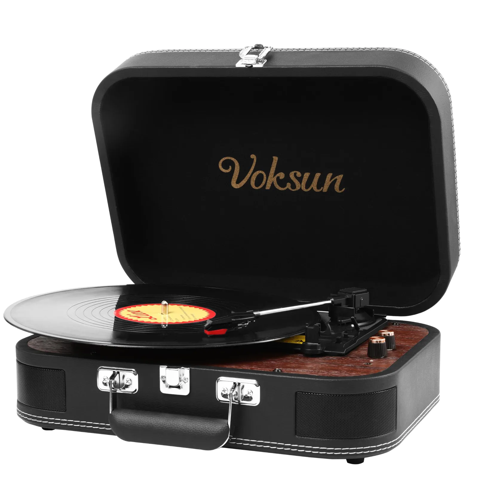Tocadiscos VOKSUN Portátil Vintage Bluetooth 3 Velocidades