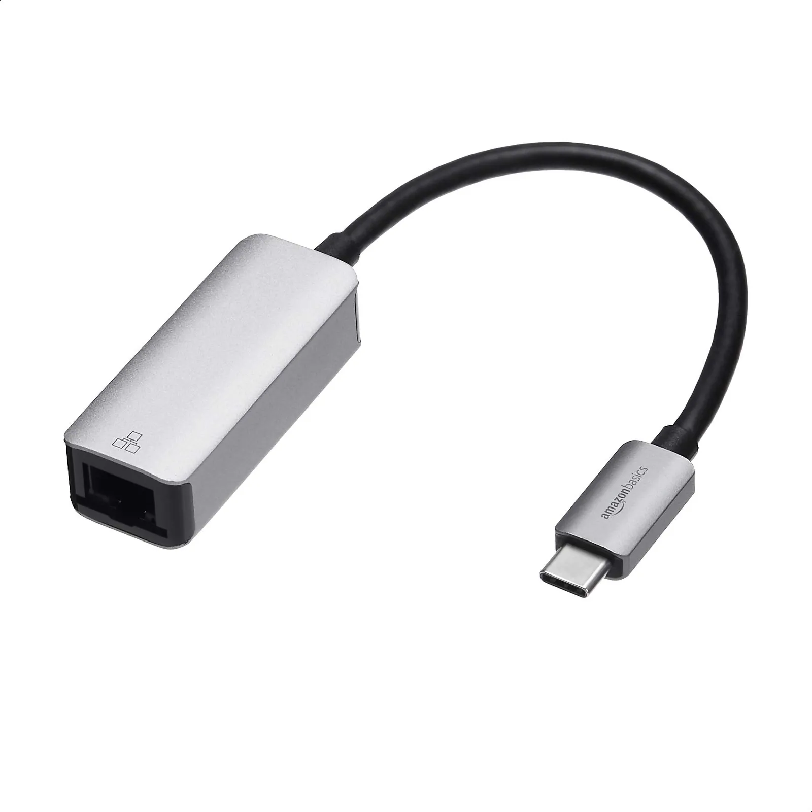 Adaptador USB-C a Ethernet Gigabit Aluminio Amazon Basics Gris