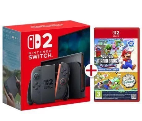 Pack Consola Nintendo Switch 2 + Super Mario Bros. Wonder (Nintendo Switch2 Edition) - Envío ES, Garantía EU