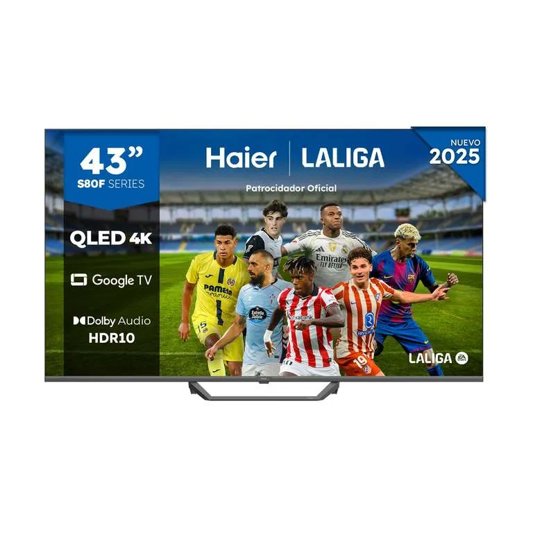 Haier QLED 4K UHD H43S80FUX 43" Smart TV, Google TV, HDR10, Dolby Audio y 60Hz
