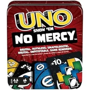 Mattel UNO No Mercy Edicion Metal - Juego de Cartas Intenso
