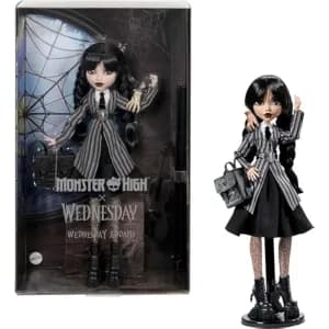 Muñeca Monster High Miércoles Addams: Uniforme Academia Nevermore y Accesorios