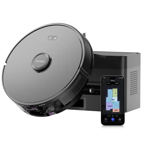 Eureka E6 Plus Robot Aspirador y Fregasuelos 5000Pa, Vaciado Automático y Navegación LiDAR