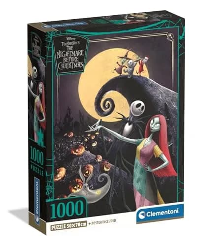 Clementoni Puzzle Adulto 1000 Piezas: Pesadilla Antes de Navidad Disney Compact Box