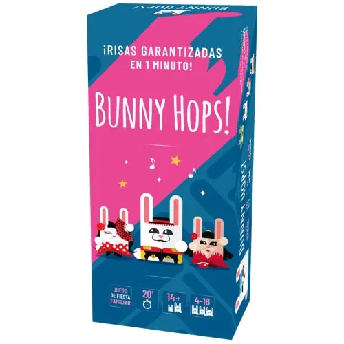 Bunny Hops! Juego de fiesta familiar Kyhu SAS. Para 4-16 jugadores, +14 años. Partidas de 20 min.
