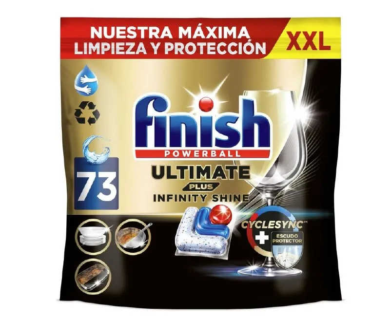 Pack 73 Pastillas Finish Ultimate Plus Infinity Shine para Lavavajillas