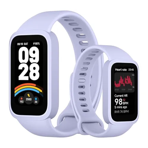 XIAOMI Smart Band 9 Active - Pulsera Actividad 18 Días Autonomía, Pantalla 37mm TFT 60Hz, 5ATM, Morado