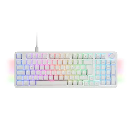 Mars Gaming MKPRO: Teclado Mecánico Gaming Completo Español, RGB, Hot-Swap, Switch Silent Blanco