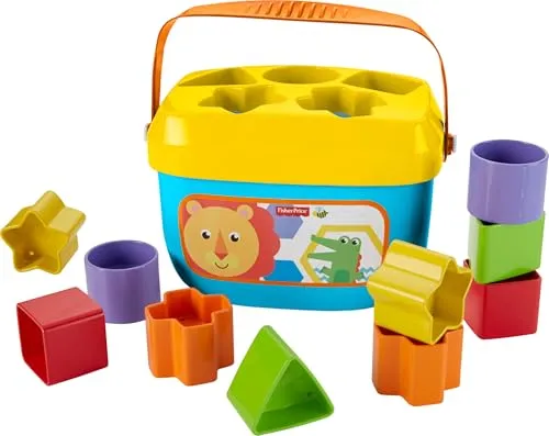 Fisher-Price Bloques para bebé +6 meses, 10 bloques de colores para ordenar y apilar
