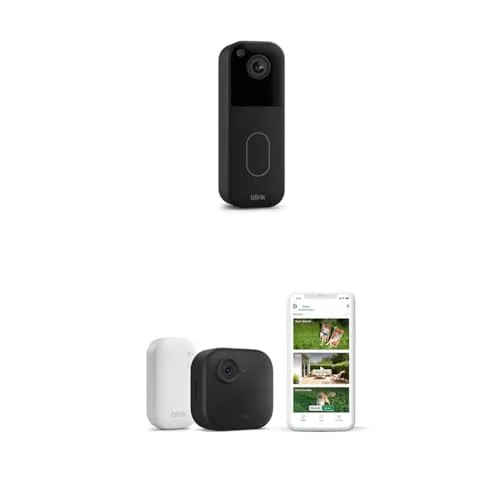 Blink Outdoor 4 + Videotimbre Blink (Negro): Cámara Seguridad HD Inalámbrica, 2 Años Autonomía