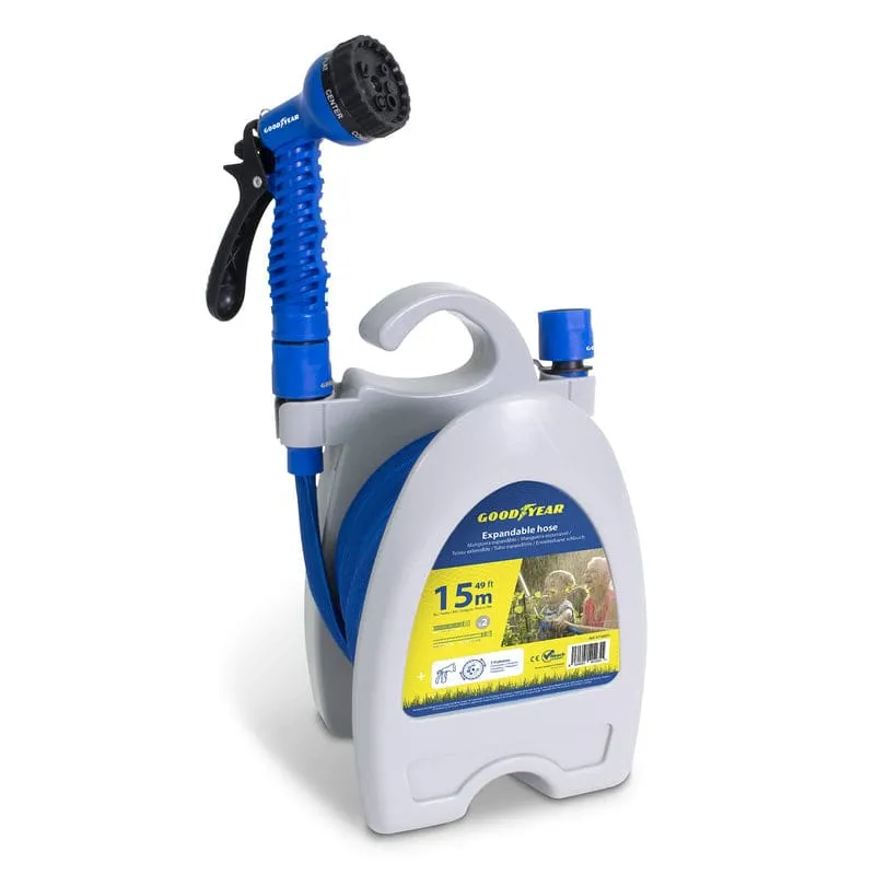 Manguera de Jardín Goodyear Extensible 15m Antitorsión Azul