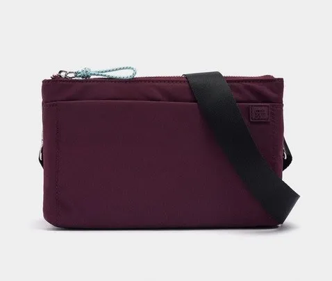 Bolso Bandolera Doble Nylon Parfois Burdeos