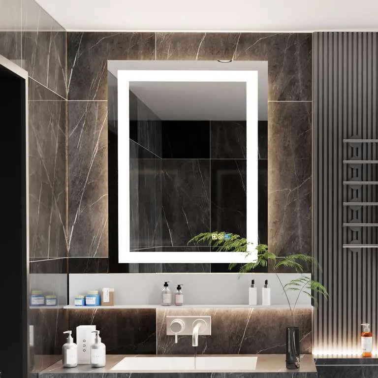 Espejo de Baño LED Rectangular 60x80cm con Antivaho y Control Táctil