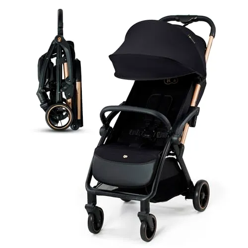 Kinderkraft APINO Silla de Paseo Bebé Plegado Automático Ligera 7.5kg Impermeable Hasta 24kg Negro