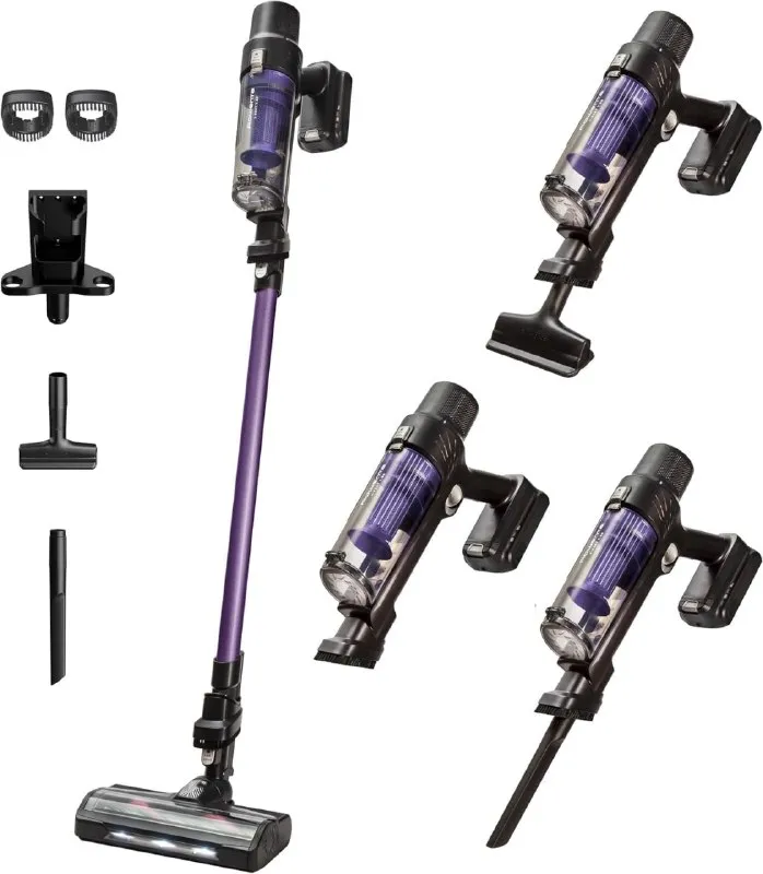 Aspiradora Rowenta X-Pert 7.60 sin cable: 45 min autonomía, 140W, filtro HEPA, accesorios, LED, lila