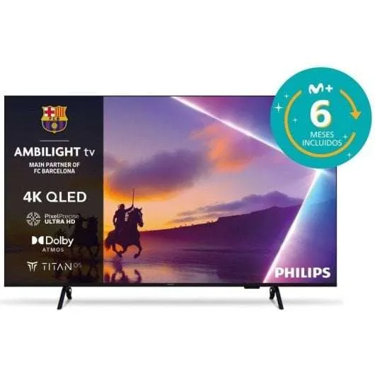 TV Philips 55PUS8400 QLED 55" 4K UHD, Ambilight, Smart TV (Titan OS), 6 meses Movistar Plus+