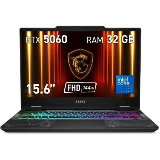 Portátil MSI Cyborg 15 B2RWFKG-201XES: Intel Core 7, 32GB RAM, 1TB SSD, RTX 4060, 15.6" FHD