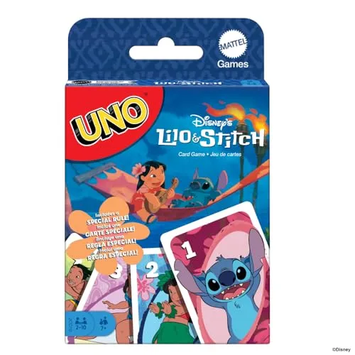 UNO Disney Lilo & Stitch - Mattel Games, Juego de Cartas Familiar +7 Años