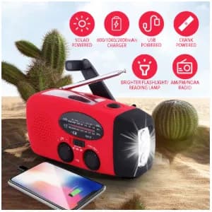 Radio de Emergencia Solar y Manivela con Batería 2000mAh