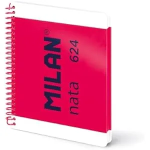 Milan Nata Cuaderno A5 Cuadriculado Tapa Dura Espiral 80 Hojas