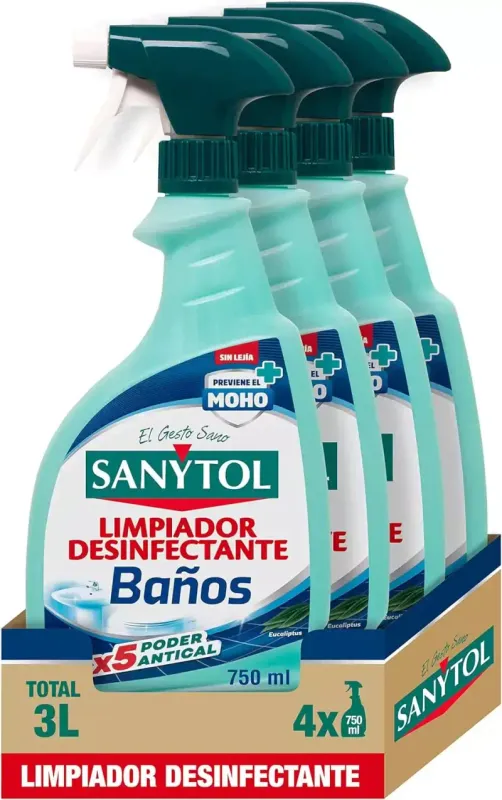 Pack 4x 750ml Sanytol Limpiador Desinfectante Antical Baños