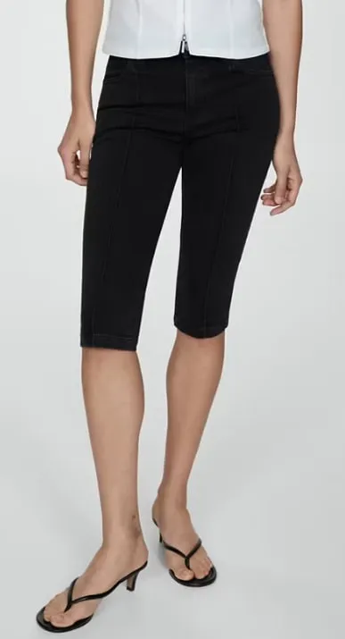 Jeans Slim Capri con Costuras Decorativas - 2.99€