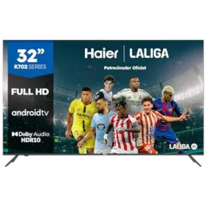 Smart TV Haier 32" FHD Dolby Audio Diseño Sin Marcos