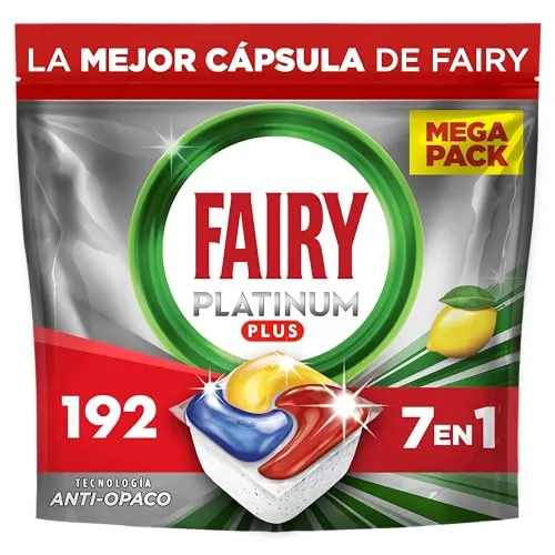 Fairy Platinum Plus Limón Cápsulas Lavavajillas Todo En Uno - 192 Cápsulas