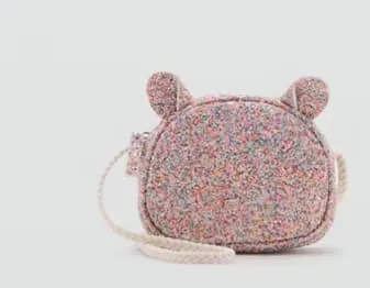 Bolso Orejitas Purpurina Multicolor con Cremallera