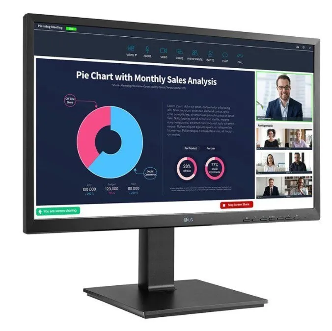 Monitor LG 24BP75CP-B 23.8" LED IPS FullHD USB-C Webcam Altura Regulable