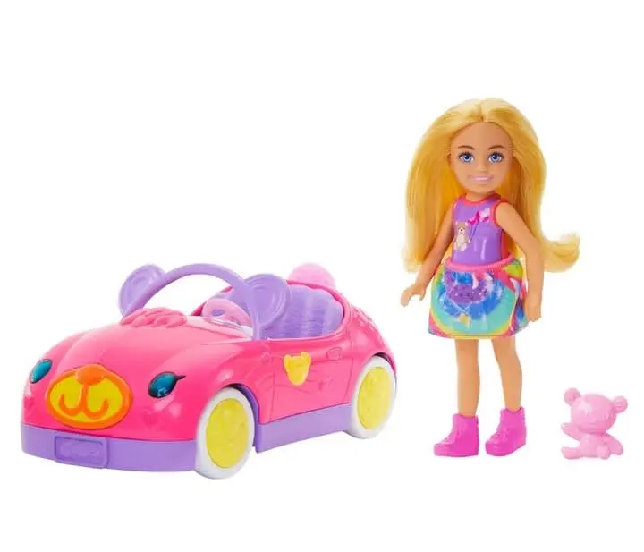 Barbie Chelsea Muñeca con Coche y Accesorios