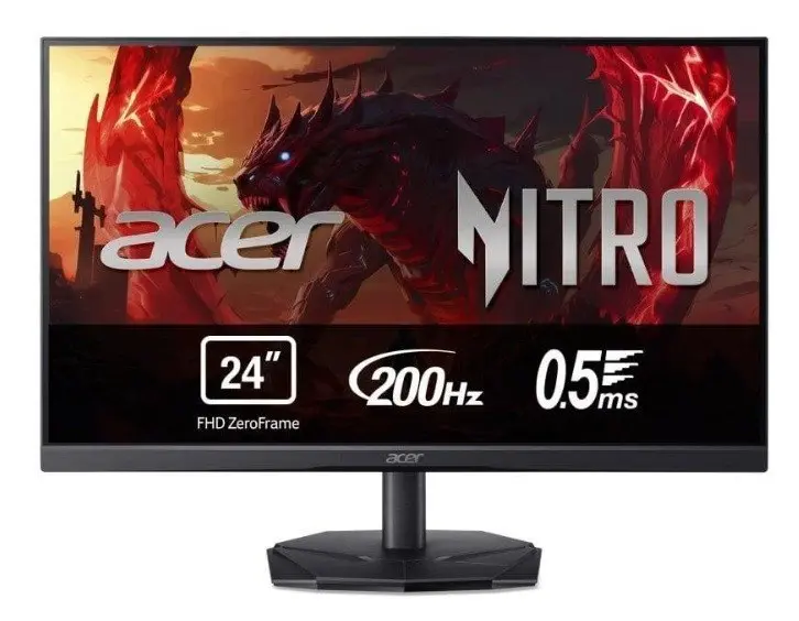 Monitor gaming Acer Nitro KG241YX3BIP 23.8" FHD con panel VA de 200Hz y FreeSync Premium