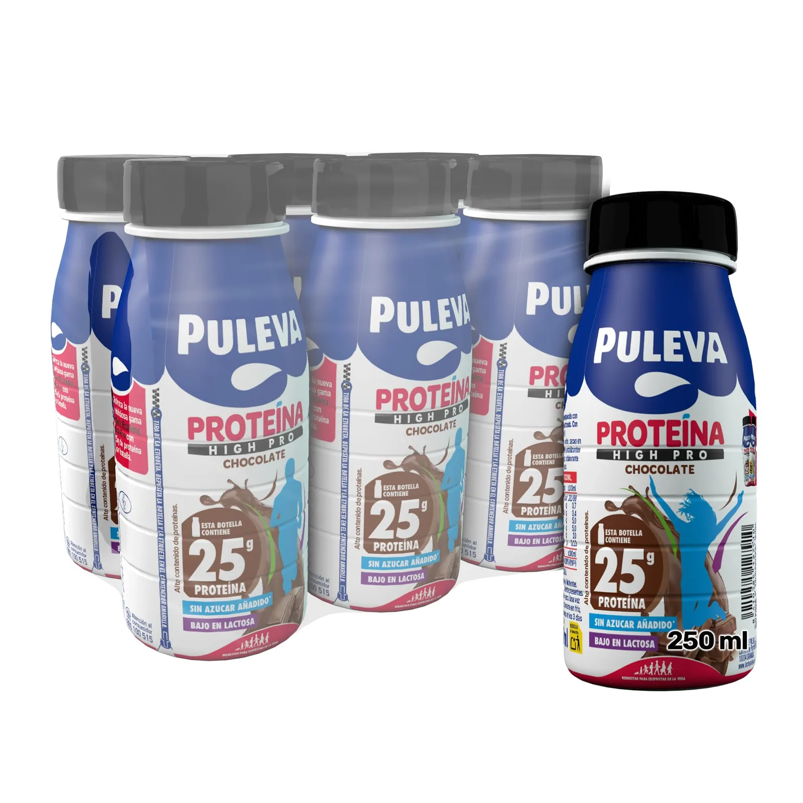 Pack 6 botellas Puleva High Pro Chocolate 250ml