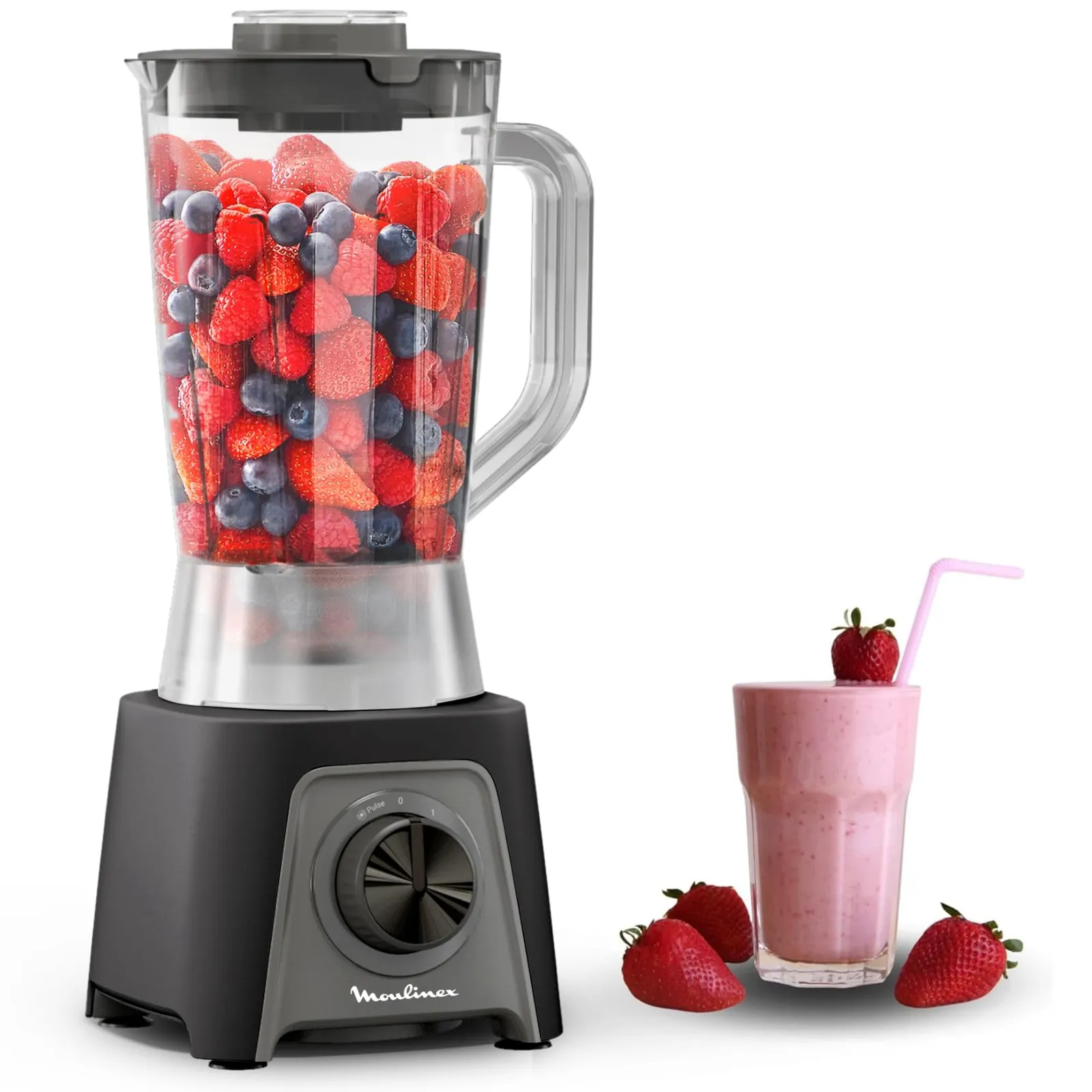 Batidora Vaso Moulinex Blendeo+ 450W 1.5L Gris LM2C08F0