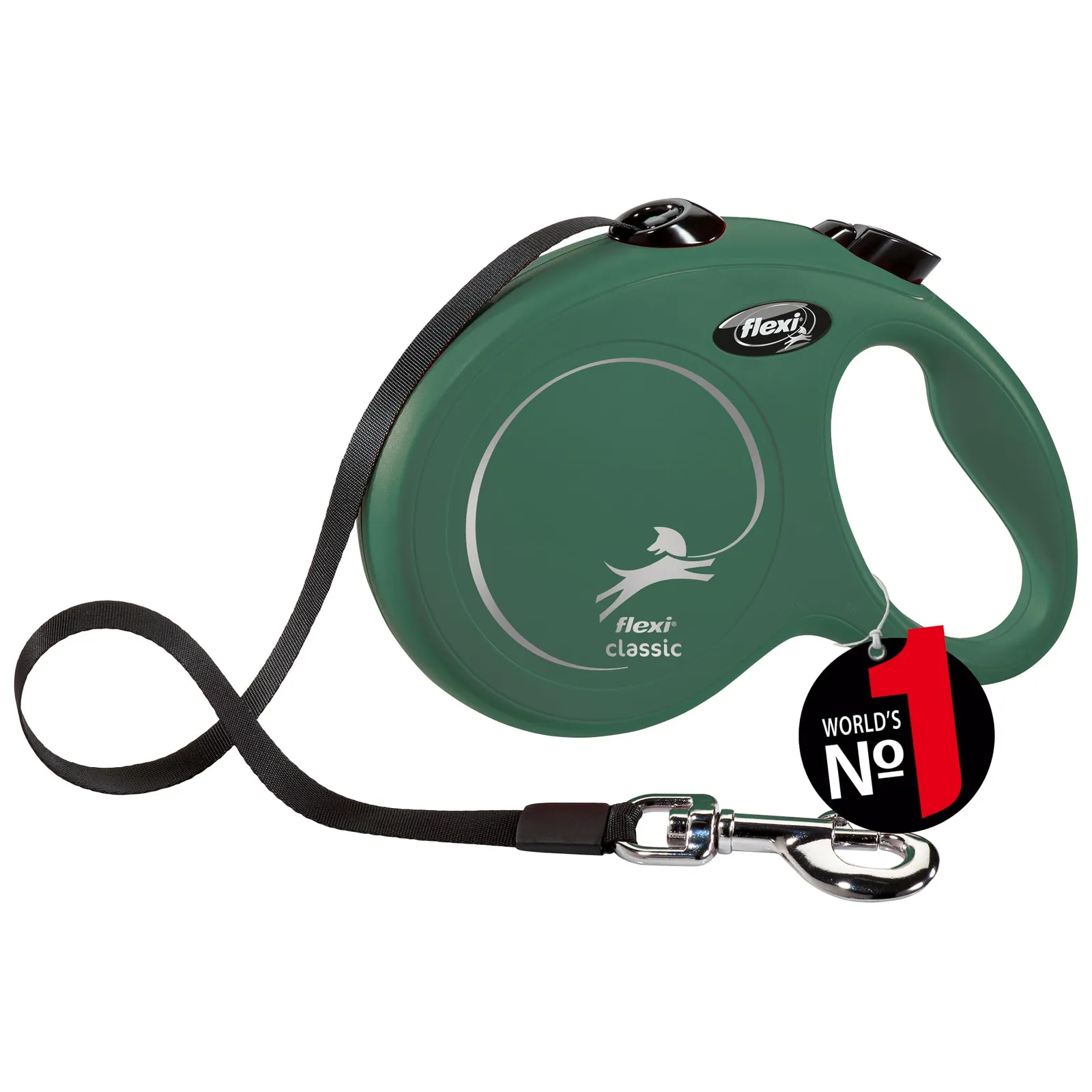 FLEXI Correa New Classic L Cinta para Perros hasta 25 kg, 5 metros, con Sistema de Frenado Cómodo y Componentes Reflectantes