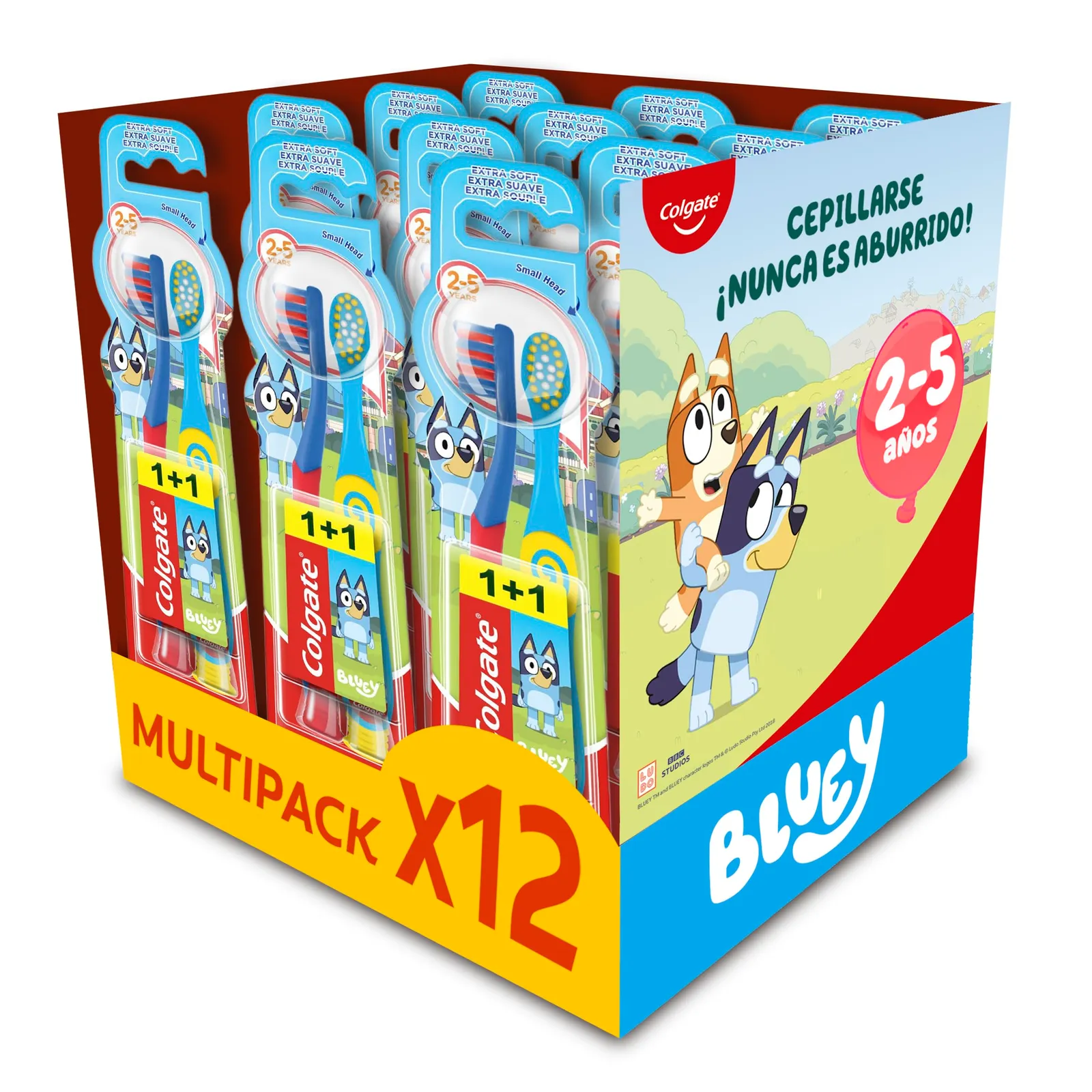 Pack 12 Cepillos Dentales Colgate Kids Bluey (2-5 años)