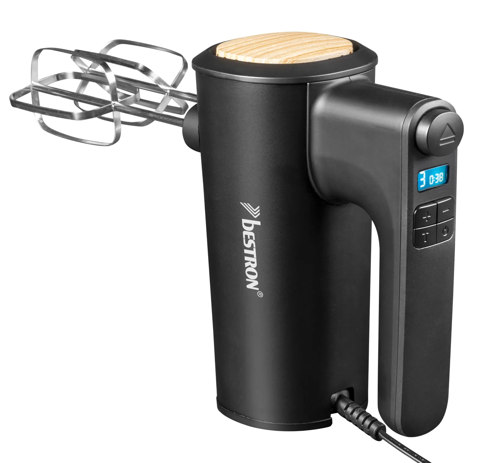 Batidora de Mano Bestron 400W, Acabado Negro y Madera