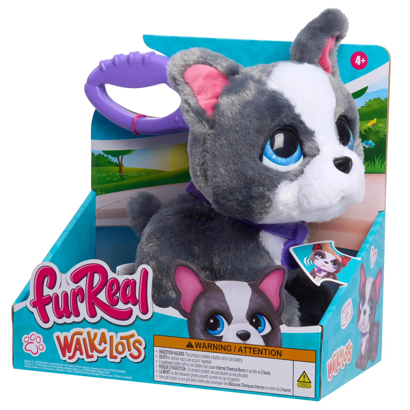 Peluche Interactivo furReal Walk-A-Lots Bulldog Francés, 20.3 cm, con Sonidos