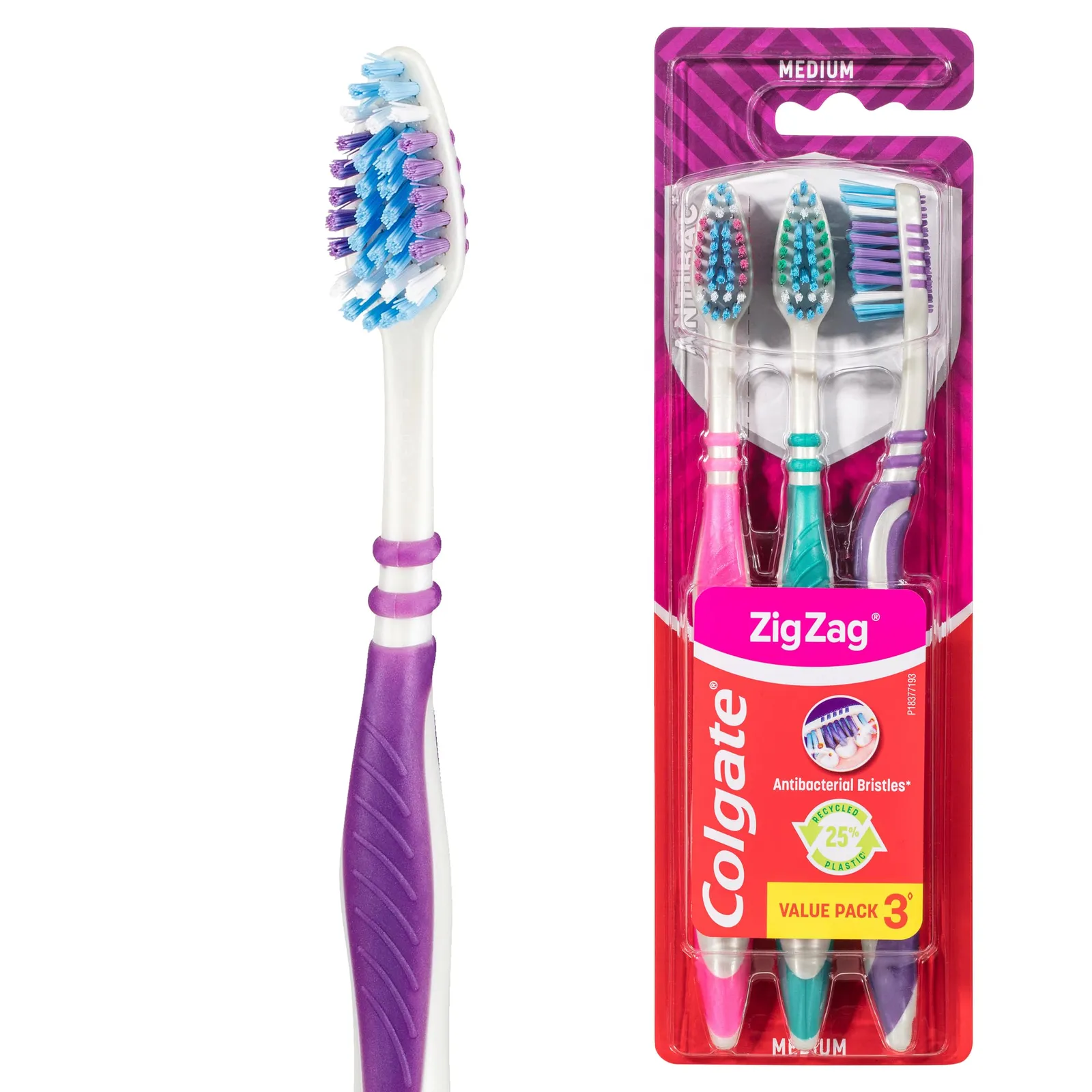 Pack 9x Cepillos de Dientes Colgate ZigZag