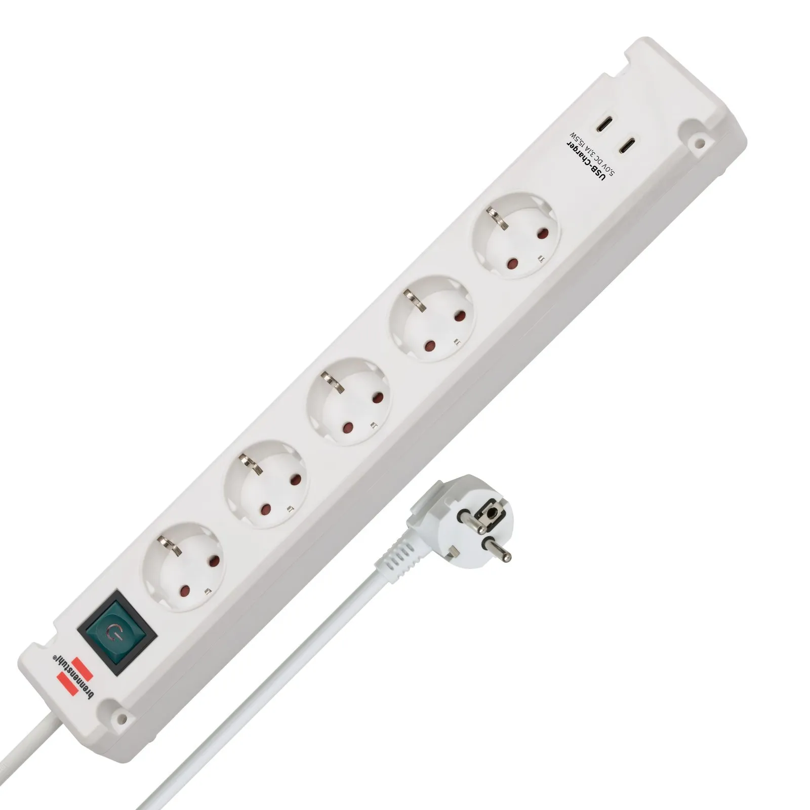 Regleta Brennenstuhl Bremounta 5 Tomas USB C 3m Blanco