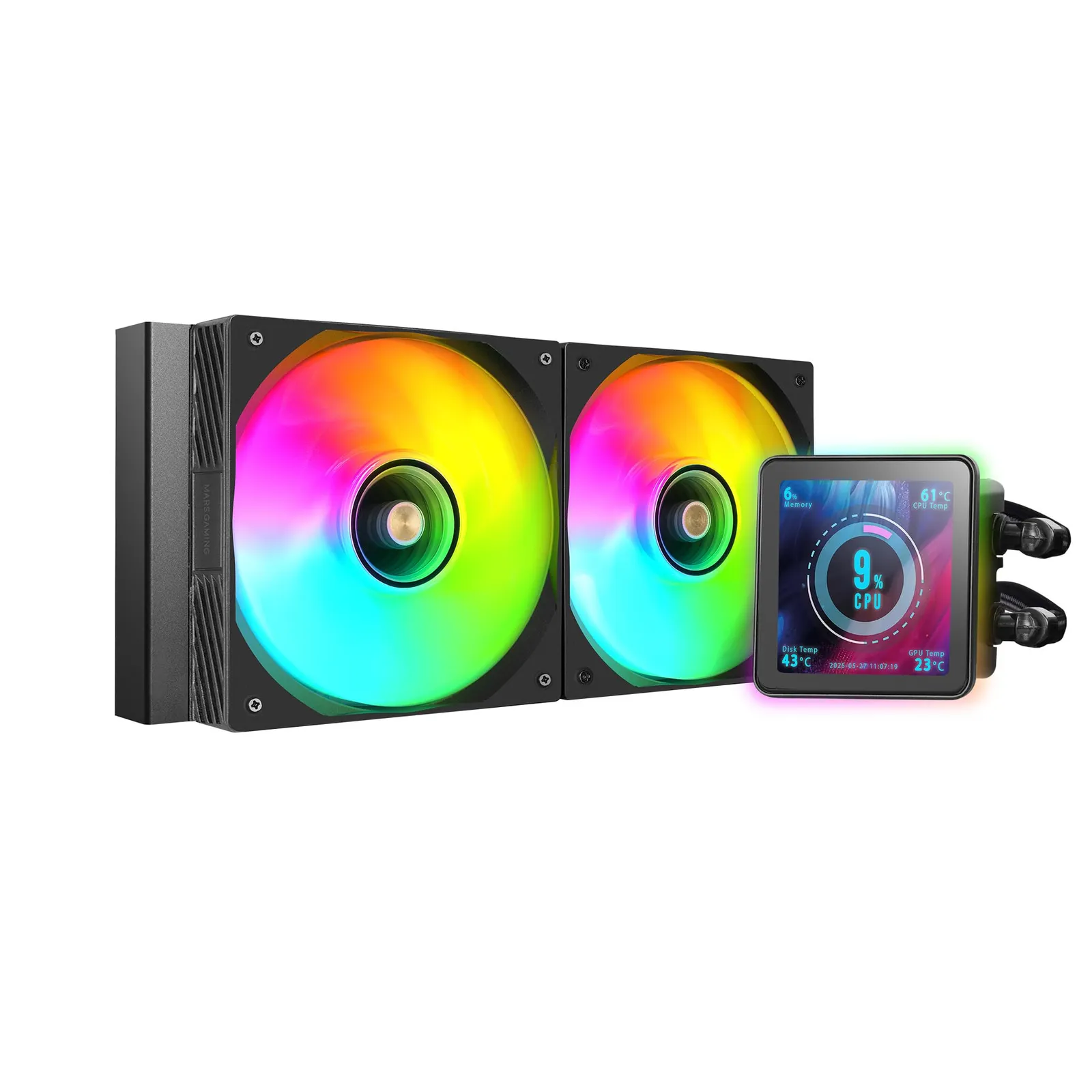Mars Gaming ML-VISIONPRO240: Refrigeración Líquida AIO con Pantalla LCD 4” y 2x Ventiladores ARGB 120mm