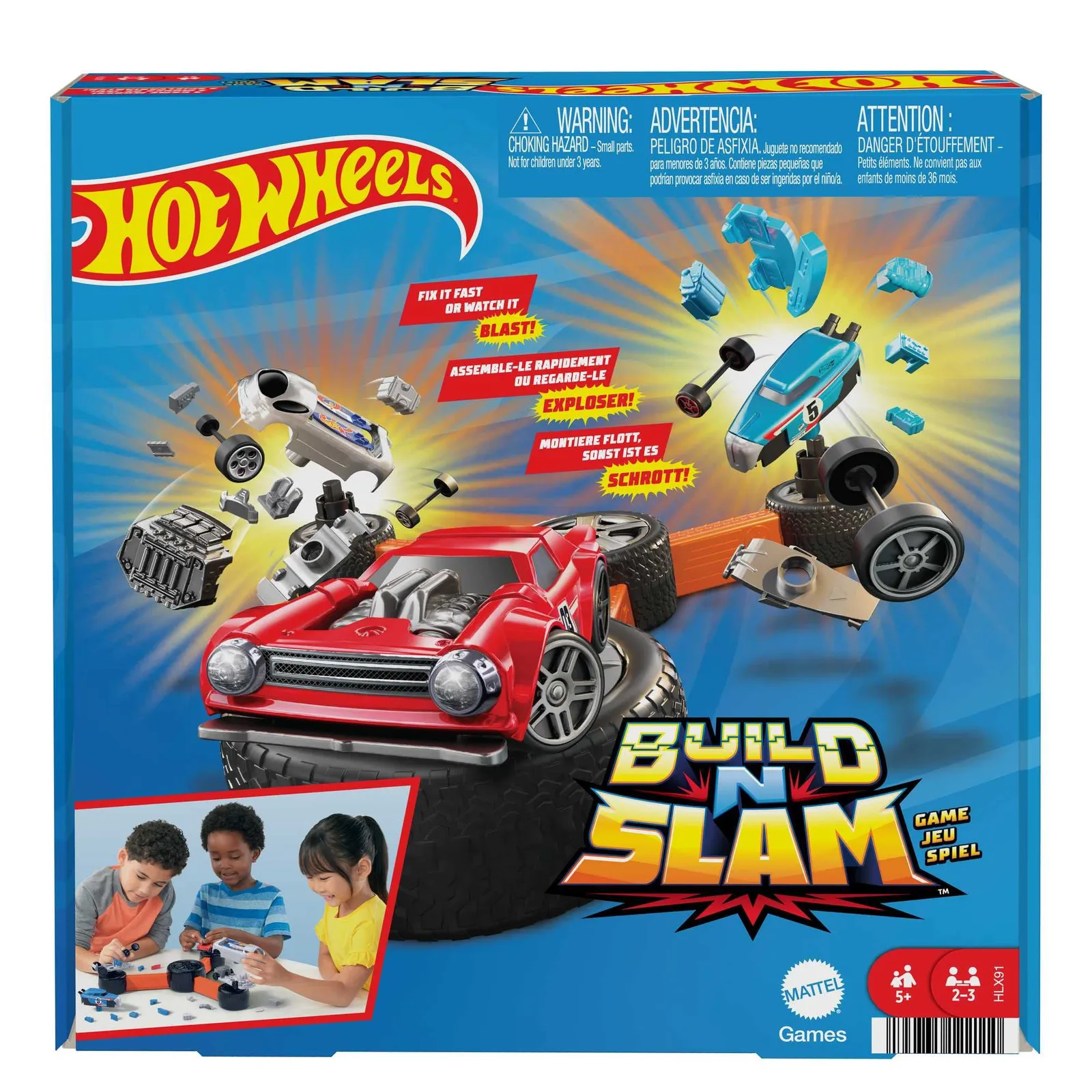 Mattel Games Hot Wheels Construye y Destruye: Juego de Mesa Infantil