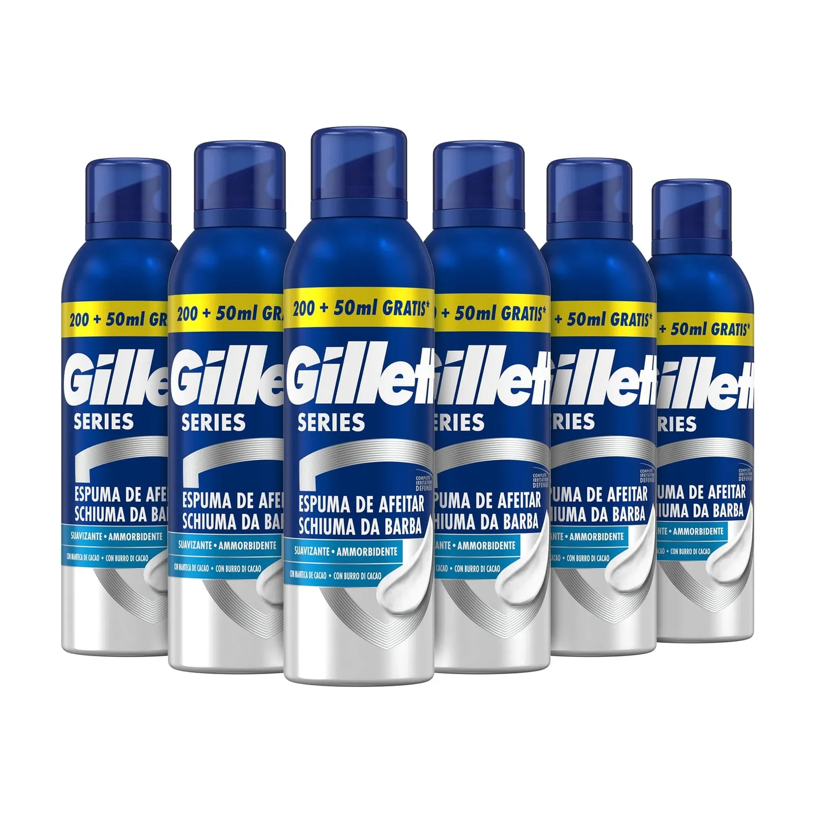 Gillette Series Espuma de Afeitar, 6 x 250 ml